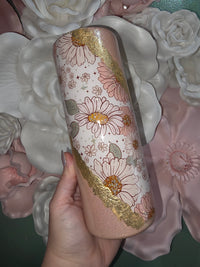 20oz Floral Foil/Glitter Accent Epoxy Tumbler