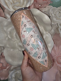Pastel Christmas Truck Glitter Epoxy Tumbler