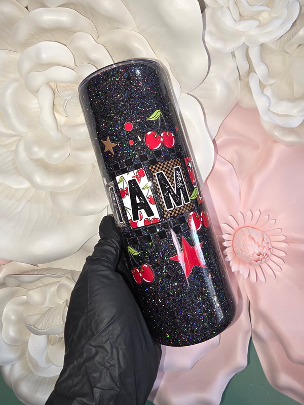 20oz Cherry Mama Glitter Epoxy Tumbler