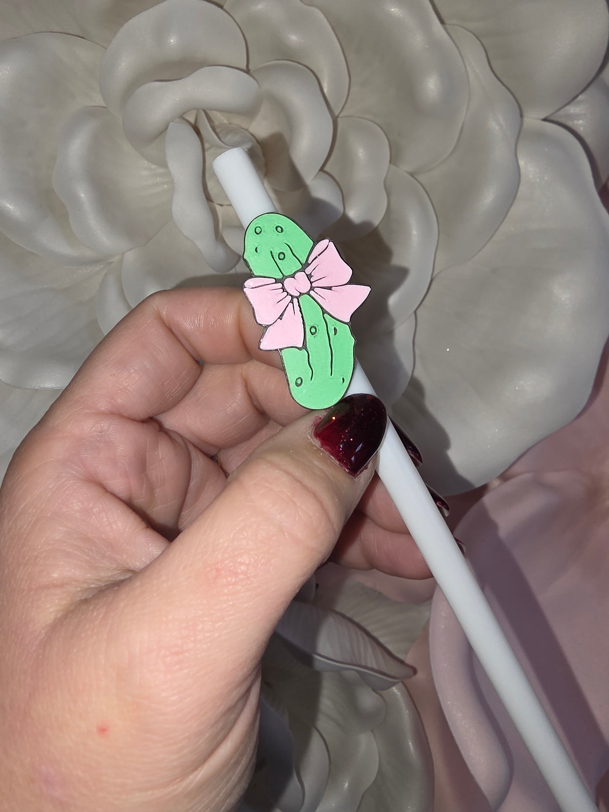 Pickle Bow Straw Topper