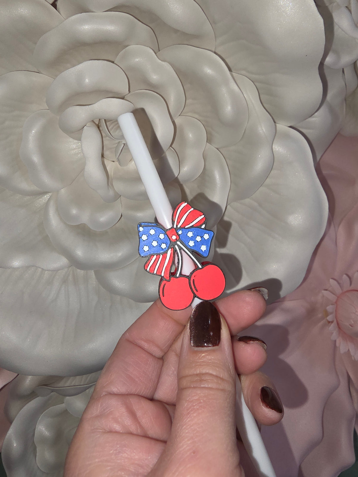 American Cherries Straw Topper