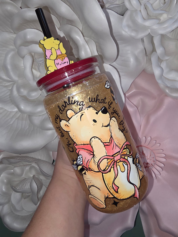 Bear & Bee Glitter Snow Globe Tumbler