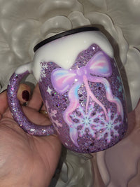 Pastel Snowflake Glitter Epoxy Mug