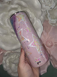 20oz Rainbow Star Holo & Glitter Snow Globe Tumbler