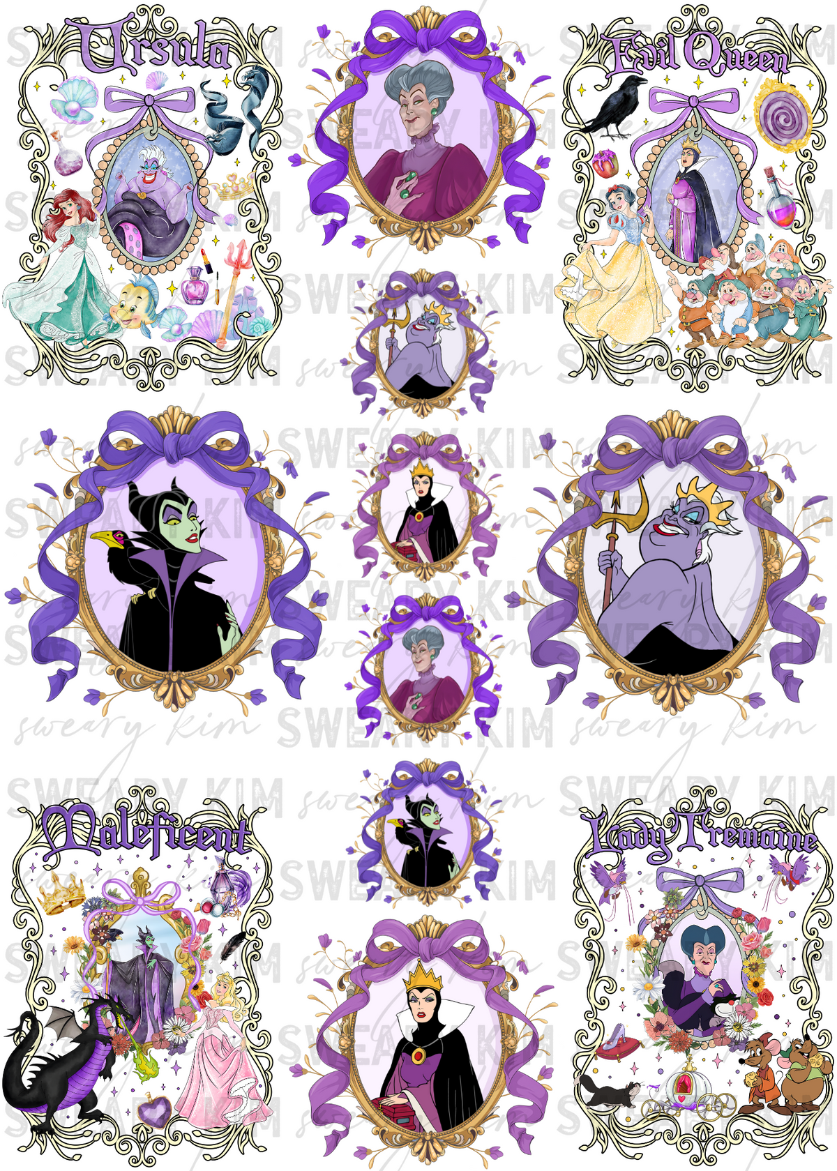 Villains Frames UV Dtf Element Sheet